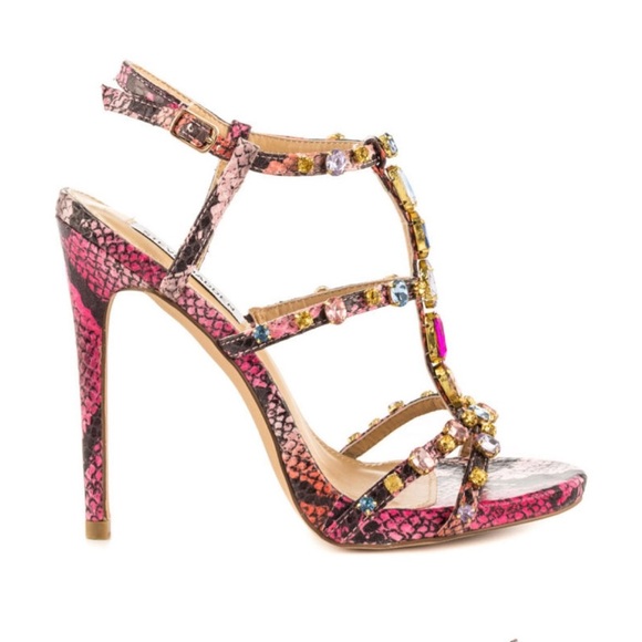 NWOB Steve Madden Majestic Jewel-Toned Strappy Stiletto Heels Size 6.5 - Picture 2 of 7